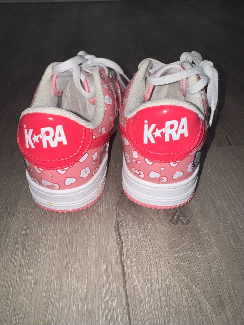 New Bape Sta KRA custom Hello Kitty Kids /adults Pink & White Print Sneakers